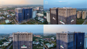 Hình ảnh công tác hoàn thiện mặt ngoài của dự án Maison Grand.