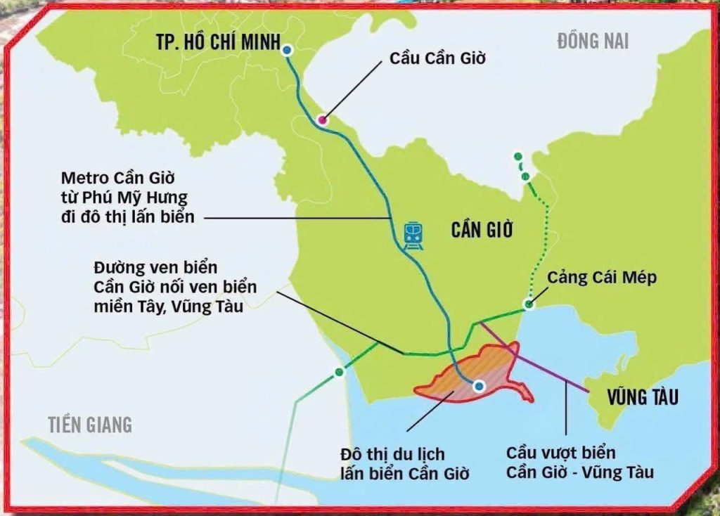 Đường vượt biển kết nối với sân bay Long Thành, cảng Cái Mép – Thị Vải và hệ thống cao tốc, góp phần hoàn thiện mạng lưới giao thông liên vùng Đông Nam Bộ.